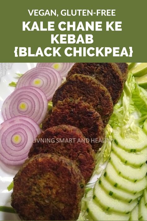 Kale Chane Ke Kabab, Kebab Recipes Vegetarian, Chickpea Kebab, Dinner Starters, Veg Starters, Vegan Kebab, Healthy Indian Snacks, Chana Recipe, Coriander Chutney