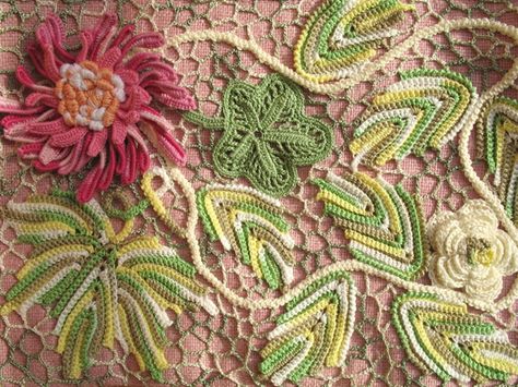 Embossed Crochet, Picot Crochet, Crochet Leaf, Crochet Leaf Patterns, Irish Crochet Patterns, Advanced Crochet, Form Crochet, Crochet Leaves, Irish Lace Crochet