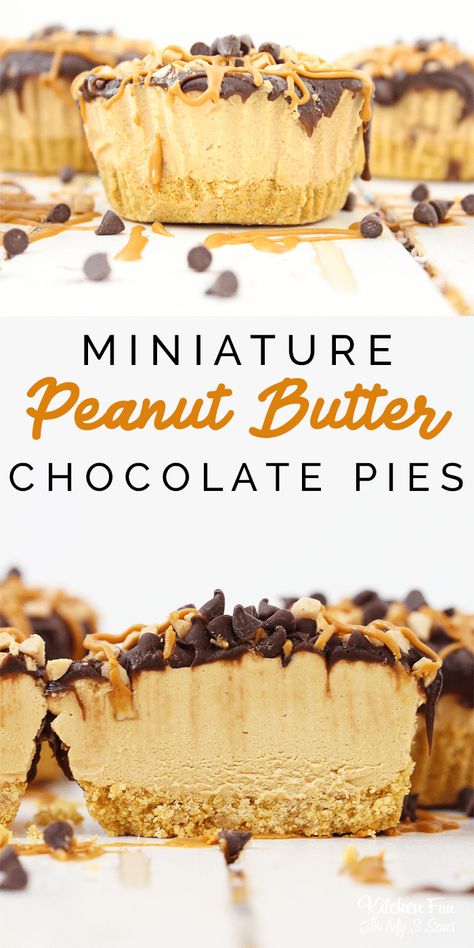 Peanut Butter Pie For Two, Chocolate Peanut Butter Mini Pies, Peanut Butter Mini Pies, Chocolate Peanut Butter Pie Cupcakes, Mini Peanut Butter Pie No Bake, No Bake Chocolate Peanut Butter Mini Cheesecake, Peanut Butter Pie Cupcakes, Mini Chocolate Peanut Butter Pies, Peanut Butter Pie Bars