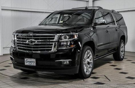 Black Suburban  #Black #Cars #Suburban Tahoe Car Aesthetic, Suburban Car Aesthetic, Chevy Suburban Interior, Suburban 2022, Black Suburban, Black Chevy Tahoe, Suburban Car, Luxury Black Car, Black Tahoe