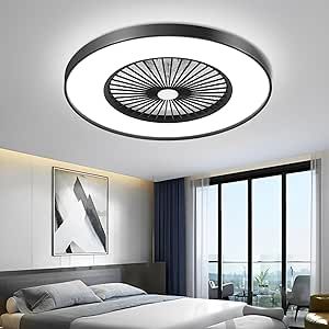 SOGOTING 24" Low Profile Ceiling Fan with Light, Bladeless ceiling fan, Flush Mount Ceiling Fanwith Remote/APP Control, Modern Enclosed Led Ceiling Fan 3 Colors Dimmable 6 Speeds Reversible Timing Ceiling Fan Flush Mount, Low Profile Ceiling Fan, Bladeless Ceiling Fan, White Ceiling Fan, Modern Flush Mount, Black Ceiling Fan, Flush Mount Ceiling Fan, New Condo, Dimmable Led Lights