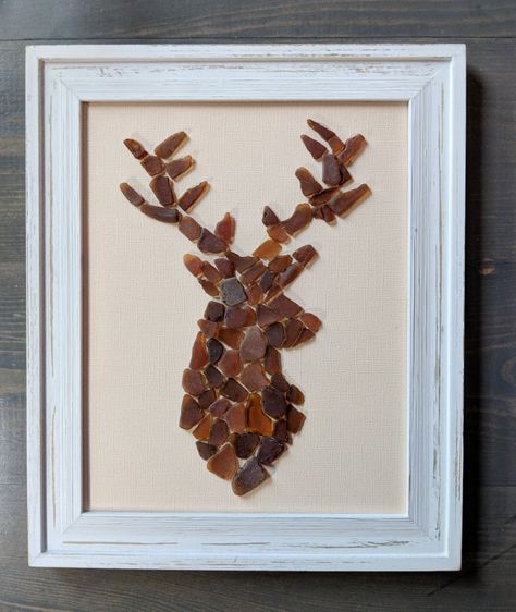 Lake Huron Michigan, Glass Art Christmas, Beach Glass Projects, Sea Glass Window Art, Sea Glass Window, Sea Glass Diy, Sea Glass Artwork, Sea Glass Art Diy, Antlers Decor