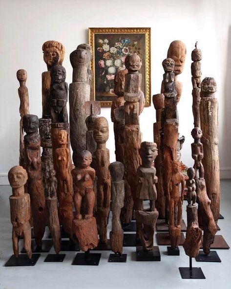 African Inspired Decor, Afrikaanse Kunst, African Sculptures, Wood Statues, Clay Wall Art, Wooden Statues, African Decor, Africa Art, Masks Art