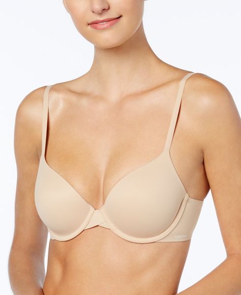 Perfectly Fit Full Coverage T-Shirt Bra F3837 Bare Women, Tshirt Bra, Tan T Shirt, Full Coverage Bra, Plus Size Activewear, Womens Bras, Calvin Klein Woman, T Shirt Bra, Strapless Bra