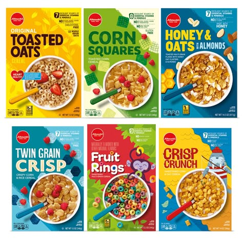 Cereal Bar Design, Snacks Graphic Design, Cereal Branding, Rusk Packaging, Cereal Illustration, Cereal Packaging Design, Cereal Design, Cereals Packaging Design, Cereal Box Design