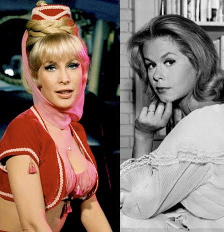 Nothing Personal Both shows were about gorgeous blonde women with magical powers — Jeannie was a 2,000-year-old genie who falls in love with a NASA astronaut – and they both shared similar plot lines at times. But Elizabeth never felt any personal animosity toward “I Dream Of Jeannie’s” stars Barbara Eden or Larry Hagman. I Dream Of Genie, Plot Lines, Sidney Sheldon, Larry Hagman, Mary Martin, Agnes Moorehead, Barbara Eden, I Dream Of Jeannie, Dream Of Jeannie