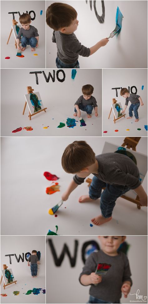 Two Yr Old Photoshoot, 2nd Birthday Cake Smash Photo Shoot, 2 Yo Birthday Photoshoot, Twins 2nd Birthday Photoshoot, Two Year Old Picture Ideas, Two Year Pictures, Two Years Old Photoshoot, 2yrs Old Photoshoot, Painting Photoshoot Ideas For Kids