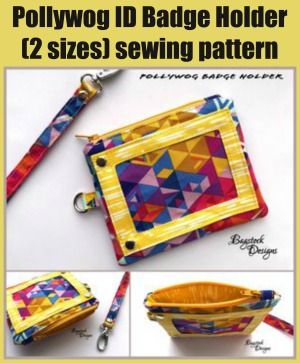 Id Badge Holder Diy Free Pattern, Diy Id Wallet, Card Purse Pattern, Badge Holders Diy, Diy Coin Purse, Diy Lanyard, Wallet Sewing Pattern, Purse Sewing Patterns, Bags Sewing