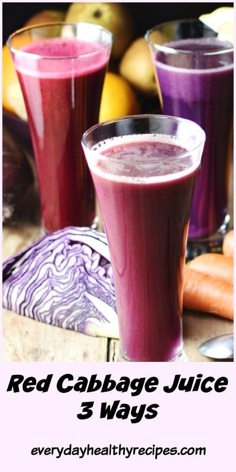 Red Cabbage Juice, Red Cabbage With Apples, Pickled Red Cabbage, Red Cabbage Recipes, Cabbage Juice, Braised Red Cabbage, Juice Smoothies Recipes, Pear Juice, Juicer Recipes