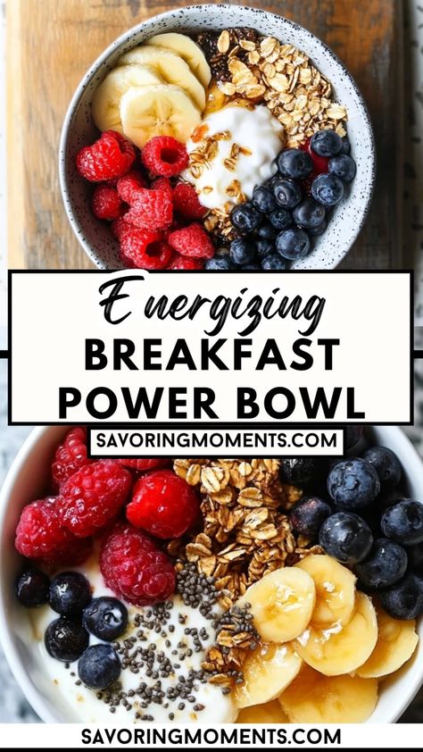 Brighten your mornings with this colorful breakfast power bowl! Loaded with vibrant fruits, crunchy nuts, and wholesome grains, it’s the perfect way to start your day right. Discover how easy this recipe is – click for details #breakfastrecipes #powerbowl #healthychoices #veganrecipes #quickbreakfast #mealprepideas #easyrecipes #fruitbowl #healthymornings #energizingmeals Butternut Squash Breakfast Bowl, Whole Food Breakfast Ideas, Breakfast Power Bowl, Blueberry Bowl, Yogurt Breakfast Bowl, Wholesome Breakfast, Colorful Breakfast, Energizing Breakfast, Protein Bowls