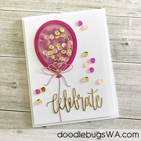 Shaker Cards Tutorial, Birthday Card Ideas, Homemade Birthday Cards, Hand Made Greeting Cards, Bday Cards, Birthday Card Design, 카드 디자인, Cricut Cards, Mft Stamps