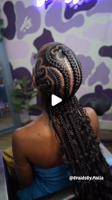 Malia D. | Thigh length freestyle feed ins w/ boho.😍For prices & appointments click “Book Now” in bio  .  . . . . @braidsby.malia  . . #kcbraids... | Instagram Boho Feed In Braids, Feed In Braid, Braid Styles, Hair Stylist, Braids, Hair Styles, Instagram