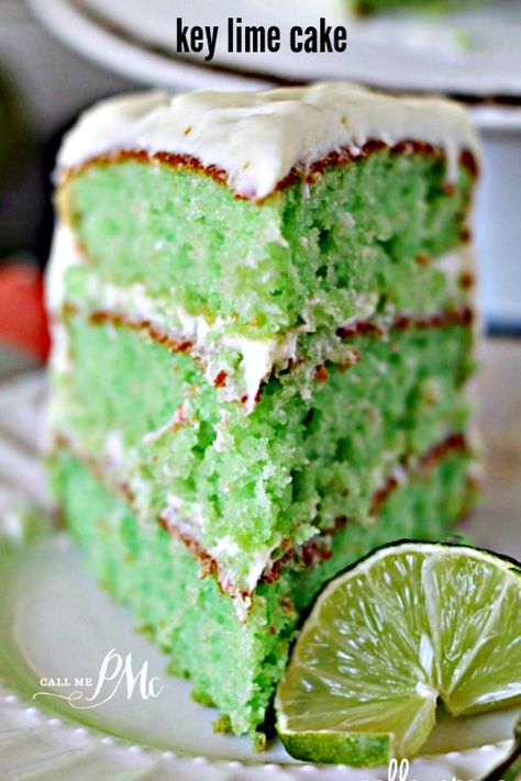 Rich, bright, and fluffy, my Easy Key Lime Cake with Key Lime Cream Cheese Frosting has a tangy lime flavor with decadent cream cheese frosting. It's great for spring and summer special occasions! #cake #layercake #springcake #keylime #lime #frosting #easy #dessert #recipe #creamcheese Key Lime Cake With Key Lime Cream Cheese Frosting, Key Lime Birthday Cake, Best Key Lime Cake Recipe, Homemade Key Lime Cake, Keylime Cake Recipe Easy Key Lime Pie, Keylime Cake Box Recipe, Key Lime Cake With Cream Cheese Frosting, Lime Cake Recipe Easy, Key Lime Cake Recipe From Scratch