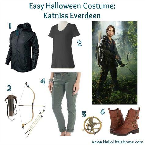 Easy Halloween Costume: Katniss Everdeen #TheHungerGames #Katniss Hunger Games Halloween Costumes, Katniss Costume, Hunger Games Costume, Creative Costume, Teen Halloween, Easy Halloween Costume, New Halloween Costumes, Holloween Costume, Group 4