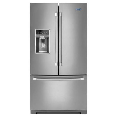 36-inch Wide French Door Refrigerator with Fingerprint Resistant Stainless Steel Exterior - 27 cu. ft. French Door Fridge, Maytag Refrigerator, Steel French Doors, Smart Refrigerator, Door Fridge, Fridge French Door, Sliding Shelves, Freezer Storage, Metal Slide