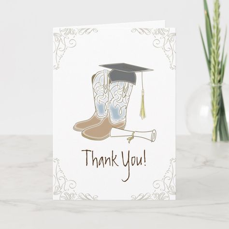 Cowboy Cowgirl Graduation Country Western Party Card | #boots #graduation #announcement #graduate #graduationannouncement #cowboy #western #country #cowgirl #cute Western Graduation Party, Western Graduation, Country Western Party, Country Graduation, Country Western Parties, Rodeo Birthday Parties, Rodeo Birthday, Western Party, Pretty Watercolor