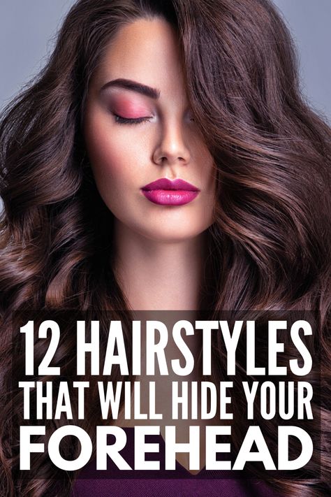 12 Hairstyles for Big Foreheads | Whether you have short, medium, or long hair, hiding a big forehead is surprisingly simple and easy. From side swept bangs with a deep side part, to wispy bangs and voluminous layers, to bumper bangs and victory rolls, to a loose ponytail with a side part, we're sharing tons of hair hacks and trendy styles for all face shapes that will take the emphasis off your forehead, making you feel confident and ready to take on the world! High Forehead Hairstyles, Large Forehead Hairstyles, Hair Big Forehead, Bumper Bangs, Voluminous Layers, Haircut For Big Forehead, List Of Hairstyles, High Forehead, Outfits For Teachers