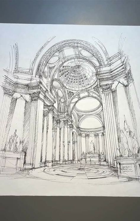 Palace Drawing, Architecture Photography Buildings, Architecture Drawing Sketchbooks, Perspective Drawing Architecture, Sculptures Céramiques, Perspective Art, Industrial Design Sketch, Architecture Drawing Art, Art Painting Gallery