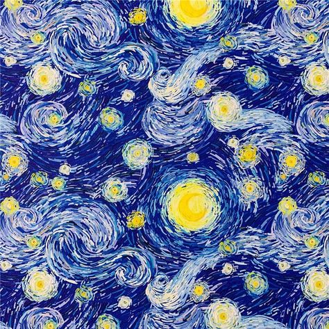 Cotton Fabric world masterpiece Starry sky moon night Sewing Cloth 43Inch x 1/2 Yard Patchwork Sewing, Fabric Patchwork, Sky Moon, Starry Night Van Gogh, Moon Night, Sewing Material, Brocade Fabric, Diy Fabric, Starry Sky