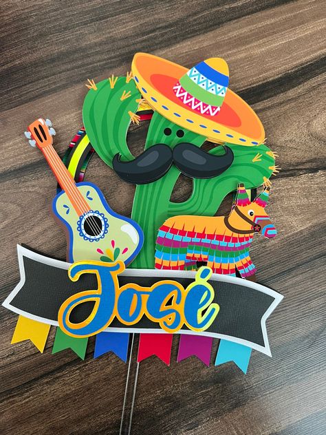 Mexican Themed Cakes, Fiesta Cake Topper, Mexican Cake, Fiesta Cake, 3d Cake Toppers, Birthday Topper, Baby Cake Topper, Mexican Party Theme, Fiesta Theme