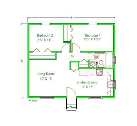 Small Apartment Floor Plans, Micro House Plans, 20x30 House Plans, Small Cabin Plans, House Plan With Loft, 2 Bedroom House Plans, Cabin Floor Plans, Small House Floor Plans, Apartment Floor Plans