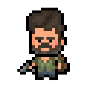 Pixel Joel Tlou Perler Beads, Last Of Us Pixel Art, The Last Of Us Perler Beads, The Last Of Us Dibujos, Pixel Characters, Pixel Beads, Melty Bead Patterns, Last Of Us, Perler Art