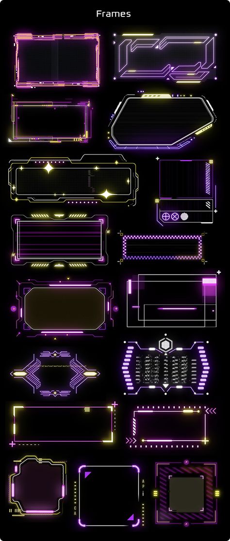 Cyberpunk HUD Elements for After Effects, After Effects Project Files Cyberpunk Hud, Hud Elements, Background Inspiration, Tipografi 3d, Cyberpunk Design, Gfx Design, الفن الرقمي, Graphic Shapes Design, Keyword Elements Canva