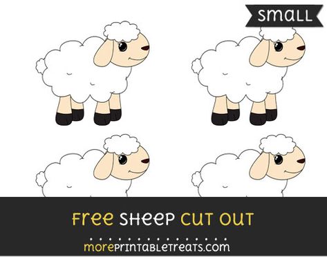 Free Sheep Cut Out - Small Size Printable Sheep Printable, Sheep Printable Free, Sheep Outline, Jesus Christmas Crafts, Sheep Template, Lamb Cuts, Sheep Crafts, Shaun The Sheep, Bible Resources