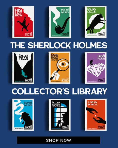 If you're after the perfect gift for a bookworm, why not start a library of classics they can collect over the years? Discover the adventures of Sir Arthur Conan Doyle's infamous detective in The Sherlock Holmes Collectors Library, the perfect gift books for lovers of crime and mystery. #sherlockholmes #christmasgiftbooks #readandcobooks Sherlock Holmes Book Cover, Sherlock Holmes Books, Scarlet Book, Arthur Conan Doyle Books, Sherlock Holmes Book, A Study In Scarlet, Detective Books, Arthur Conan, Conan Doyle