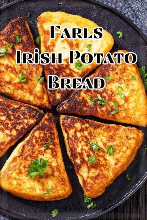 Bring a touch of the Emerald Isle to your kitchen with farls. These delectable potato pancakes are a staple in Irish cuisine and a perfect  way to explore new flavors. Irish Potato Farls, Farls Recipe, Potato Farls, Irish Potato Bread, Irish Potato Pancakes, Sausage And Eggs, Irish Recipes Authentic, Irish Cooking, Irish Potato