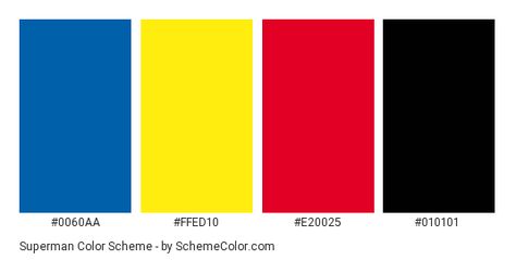 Superman Color Superman Color Palette, Comic Book Color Palette, Surprise Images, Class Clown, Black Superman, Bar Mitzva, Hexadecimal Color, Blue Names, Small Business Inspiration