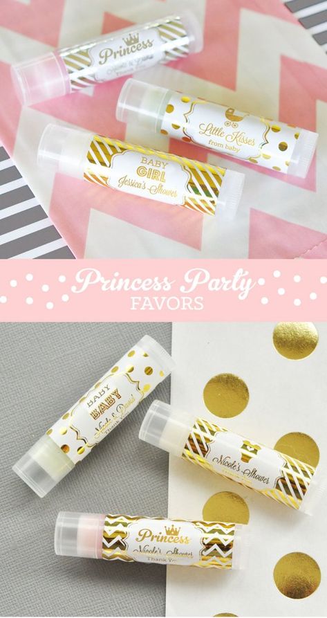 Princess Baby Shower Favor Lip Balms - Princess Party Favors - Princess Birthday Favors Ideas  (EB3031FB) set of 16| Sweet Sixteen Party Favors, Gold Party Favors, Sweet Sixteen Favors, Sweet 16 Party Favors, Invitations Quinceanera, Sweet 16 Favors, Pink Party Favors, Sweet 16 Themes, Quinceanera Favors