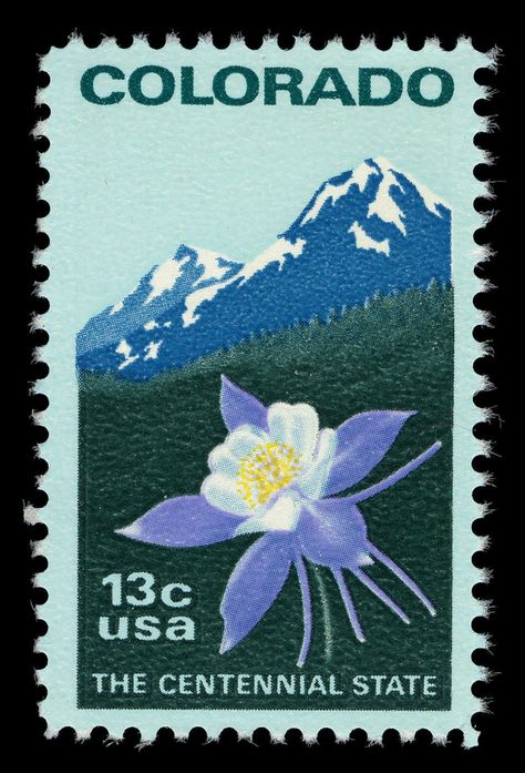 Colorado Columbine, طوابع بريد, Usa Stamps, Small Picture Frames, Columbine Flower, Commemorative Stamps, Old Stamps, Postage Stamp Art, Vintage Postage Stamps