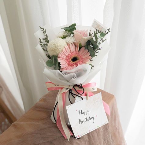 Small Birthday Bouquet, Gerbera And Rose Bouquet, Gerbera Flower Bouquet, Gerbera Daisy Bouquet, Gerbera Bouquet, Single Flower Bouquet, Purple Flower Bouquet, Flower Boquet, Birthday Flowers Bouquet