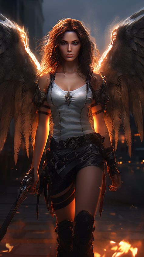 Battle angel created with AI by Amanda Church Female Angel Warrior, Warrior Women Art, Woman Warrior Art, Female Angels, Girl With Wings, Angel Of Darkness, Female Angel, Fantasy Angel, Art Drawing Sketch