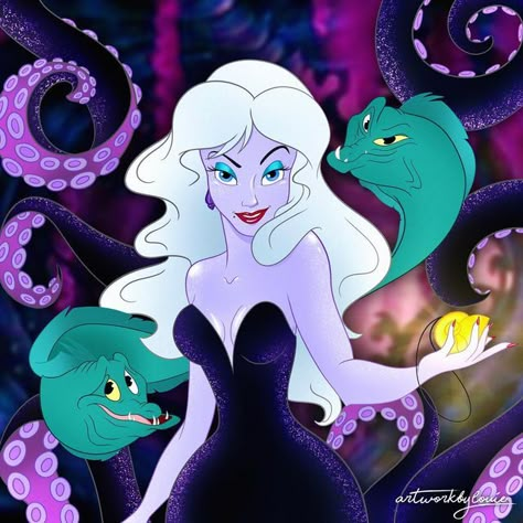 Ursula Art, Vanessa Ursula, Ariel Ursula, Evil Mermaids, Punk Disney Princesses, Best Halloween Movies, Evil Disney, Disney Pixar Characters, Disney Icons