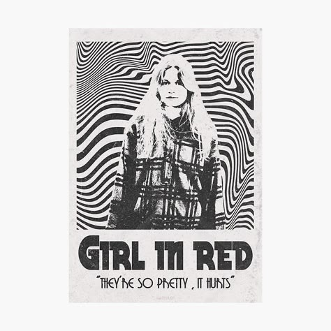 Grunge Posters, Fan Poster, Girl In Red, Poster Girl, Embroidered Art, Red Retro, Picture Collage Wall, Indie Pop, Arte Sketchbook