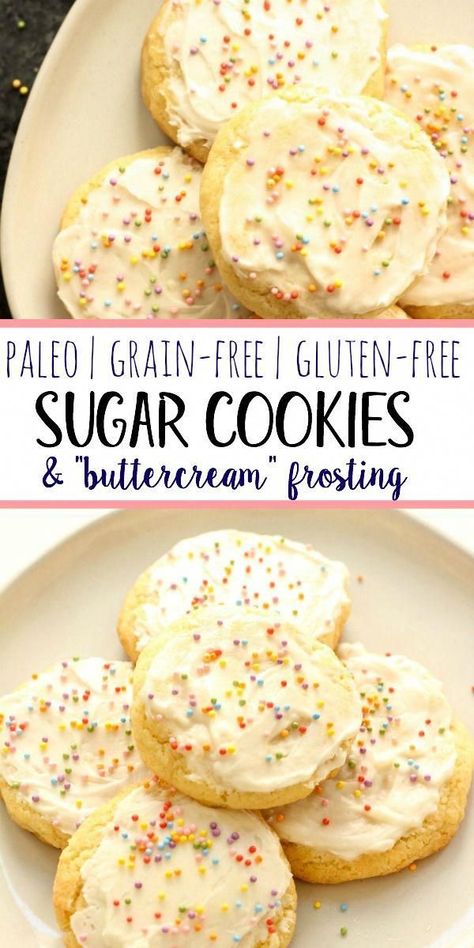 Grain Free Sugar Cookies, Paleo Sugar Cookies, Gluten Free Sugar Cookies, Grain Free Desserts, Cookies Gluten Free, Paleo Cookies, Paleo Recipes Dessert, Paleo Baking, Paleo Sweets