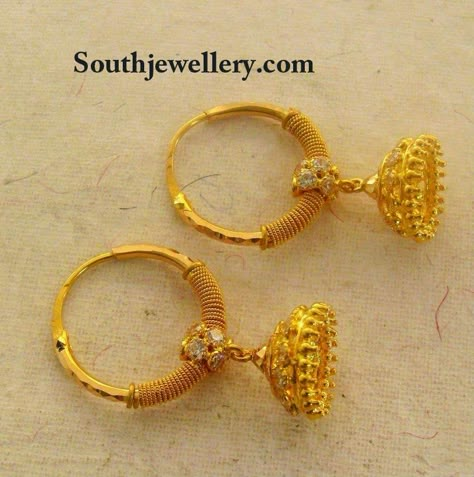 Kids Gold Jhumkas Gold Jhumkas, Latest Jewellery Designs, Gold Earrings For Kids, Gold Earrings Indian, Simple Gold Earrings, Gold Jhumka Earrings, Antique Silver Jewelry, Gold Necklace Indian Bridal Jewelry, Gold Bridal Earrings