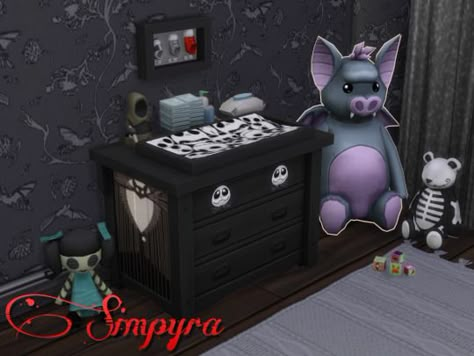 Infants Cc Sims 4, Cute Nightmare Before Christmas, Spooky Nursery, Infants Cc, Nightmare Before Christmas Theme, Gothic Nursery, Sims 4 Bedroom, Sims 4 Game Mods, Sims 4 Cc Folder