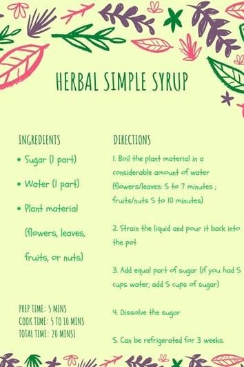 How to make Herbal Simple Syrup | Mayernik Kitchen Herb Simple Syrup, Herbal Tonics Recipes, Herbal Syrup Recipe, How To Make Simple Syrup, Herb Syrup, Basil Syrup Recipe, Herbal Apothecary Recipes, Herbal Syrups, Homemade Syrups