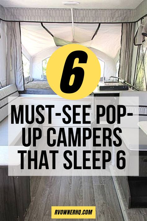 In this blog post, we’ll be taking a look at six-person pop-ups, by highlighting some of the best pop-up campers that can sleep six. By looking at the specs, different features, and sleeping arrangements of each pop-up camper. Plus, we’ll also be answering some of the most common questions around sleeping capacity and pop-ups. New Pop Up Campers, Best Pop Up Campers, Pop Up Campers, Popup Camper, Pop Up Camper, Pop Ups, Common Questions, Rv, Pop Up