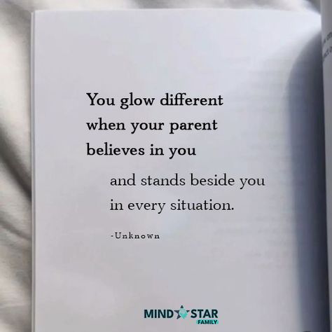 You glow differently when your parent believes in you and stands by your side through every challenge. Their unwavering support fuels your confidence and empowers you to shine brighter. #FamilyLove #believes #stands #situations #support #confidence #parents #parentingquotes Parent Support Quotes, Bad Parenting Quotes, Parents Quotes, Support Quotes, Parental Guidance, Parent Support, Inspirational Bible Quotes, Care Quotes, Parenting Guide