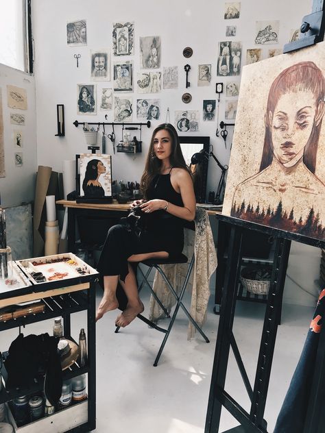 Natalie Rukavishnikova, Artist Things, Bureau D'art, Art Studio Space, Art Studio Design, Artist Tips, Quotes Famous, Painting Aesthetic, Creative Workspace