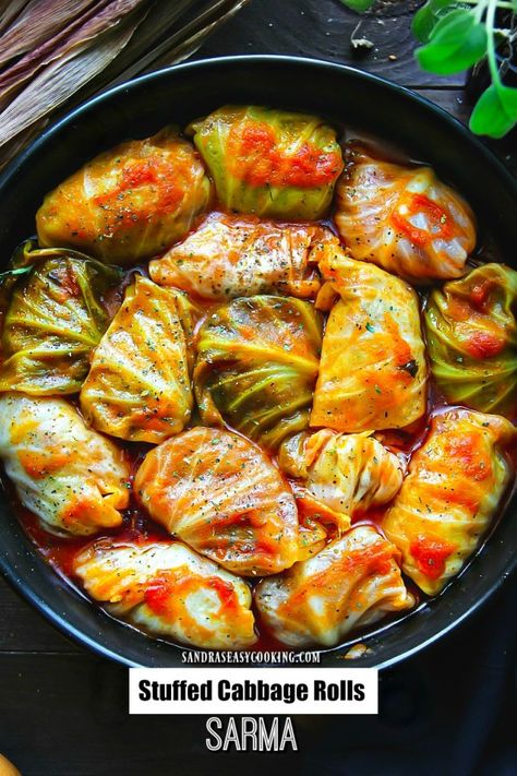 Stuffed Cabbage Rolls — Sarma #cabbagerolls #sarma #stuffedcabbagerolls Best Stuffed Cabbage Rolls, Sarma Recipe, Stuffed Cabbage Rolls Recipe, Balkan Food, Sour Cabbage, Albanian Recipes, Stuffed Cabbage Rolls, Macedonian Food, Bosnian Recipes