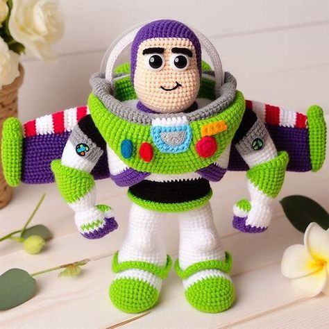 Free Crochet Buzz lightyear Amigurumi Pattern Crochet toy story #crochettoystory #crochet #crochettoy #crochettoys 5.18 Crochet Buzz Lightyear, Crochet Toy Story, Free Crochet Toy Patterns, Disney Crochet Patterns, Diy Crochet Patterns, Crochet Disney, Crochet Cow, Military Wife, Fun Crochet Projects