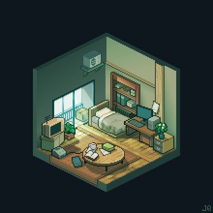 Inserido How To Pixel Art, Room Comfy, Isometric Room, Comfy Room, 3d Pokemon, Science Design, Bangunan Minecraft, Zestaw Ikon, Isometric Drawing