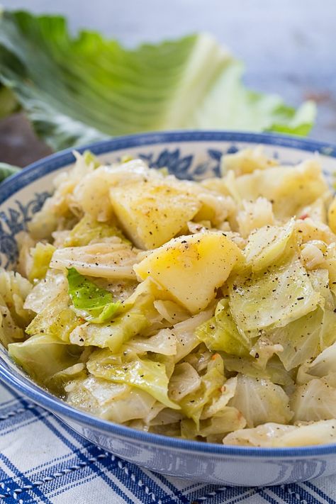 Smother Cabbage Recipes, Smothered Cabbage With Bacon, Irish Potatoes And Cabbage, Chicken Cabbage And Potatoes, Crockpot Cabbage And Potatoes, Boiled Cabbage And Potatoes, Boiled Cabbage Recipe Southern, Potatoes And Cabbage Recipes, Cabbage Potato Recipes