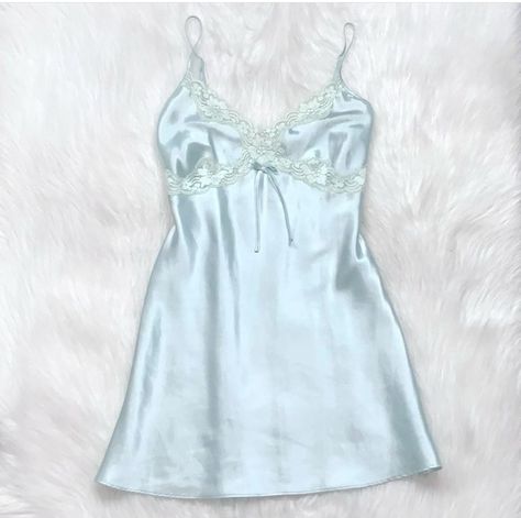 Cute Nightgowns, Green Slip Dress, Blue Slip Dress, Night Gown Dress, Slip Dress With Lace, Dark Arts, Fairy Clothes, Cute Pajamas, Lingerie Outfits