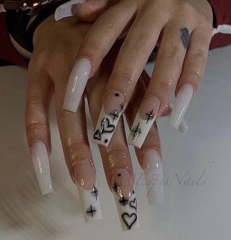 Coffin Nails For Summer, French Tip Coffin Nails, Manicure 2022, French Tip Coffin, Colored Acrylic Nails, Grunge Nails, Dope Nail Designs, Long Acrylic Nails Coffin, Acrylic Nails Coffin Pink